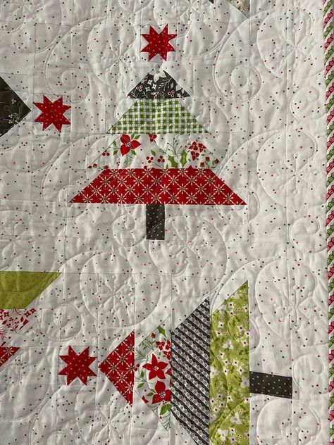 Wooded Whimsy Quilt, Handmade, Corey Yoder, Modern, Contemporary, Holiday - Etsy Xmas Quilts, Moda Fabric Quilts, Tree Quilts, Christmas Tree Quilt, Christmas Quilting, Long Arm Quilting Machine, Heirloom Quilt, Summer Quilts, Tree Quilt