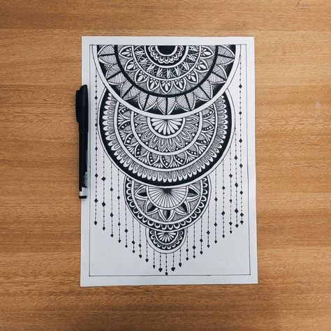 A3 Size Mandala Art, A5 Size Drawings, Beautiful Mandala Art, Mandala Arts, Mandala Drawings, Mandala Ideas, Easy Mandala Drawing, Black Paper Drawing, Pencil Sketch Images