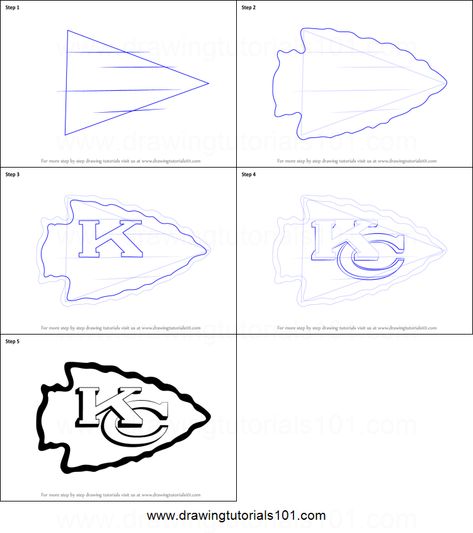 How to Draw Kansas City Chiefs Logo printable step by step drawing sheet : DrawingTutorials101.com Kansas City Chiefs Craft, Chiefs Crafts, Chiefs Wallpaper, Draw Logo, Kansas City Chiefs Logo, Chiefs Logo, Kansas City Chiefs Football, Drawing Sheet, City Logo