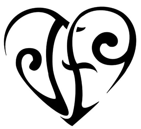 Union Tattoo, F Tattoo, Heart Drawings, Initial Fonts, Tattoo Heart, Letter Print Tee, Initial Tattoo, Heart Tattoo Designs, Tattoo Cover