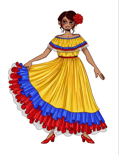 Girls Ask, Fashion Illustration Sketches Dresses, Sketches Dresses, Mexican Girl, Hispanic Heritage Month, Fashion Illustration Sketches, Hispanic Heritage, A Day In Life, African American Art