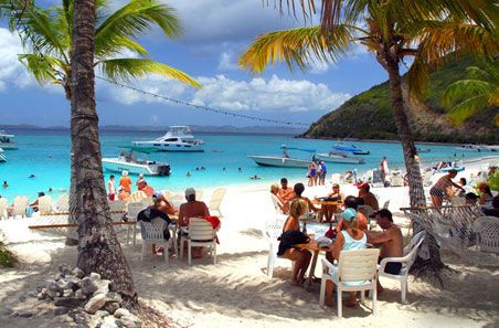 4 Perfect British Virgin Island Itineraries | Fodor's Bvi Sailing, Soggy Dollar Bar, Famous Beaches, British Virgin Islands, Caribbean Travel, Beach Bars, Sand Castle, Virgin Islands, Travel Alone