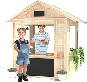 Playhouse Cafe, Kids Garden Toys, Wooden Outdoor Playhouse, Wooden Cafe, Garden Playhouse, Outdoor Playhouse, Indoor Playhouse, Play Pretend, Playhouse Outdoor