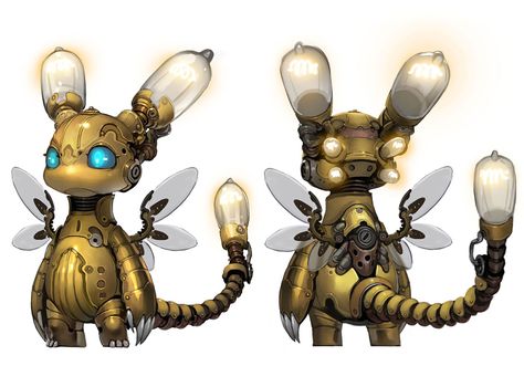 Heart of Light - Characters & Art - Ar nosurge: Ode to an Unborn Star Tiny Construct Dnd, Construct Dnd, Eldritch Cannon, Steampunk Characters, Steampunk Animals, Mechanical Animals, Robot Animal, Arte Robot, Creature Drawings