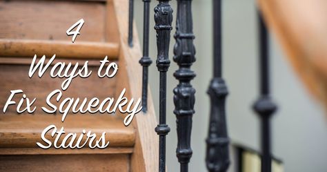 How To Fix Squeaky Stairs, Fix Squeaky Stairs, Squeaky Stairs, Creaky Stairs, 1920s Living Room, Stairs Repair, How To Make Stairs, Stair Banister, Treads And Risers