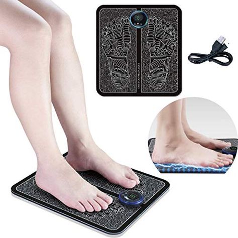 EMS Foot Massager,Folding Portable Feet Massage Machine,Electronic Muscle Stimulatior Massage Mat USB Rechargeable Kowth Leg Muscle Pain, Ems Foot Massager, Feet Massage, Acupressure Mat, Muscle Pain Relief, Muscle Weakness, Professional Massage, Massage Machine, Post Workout Recovery