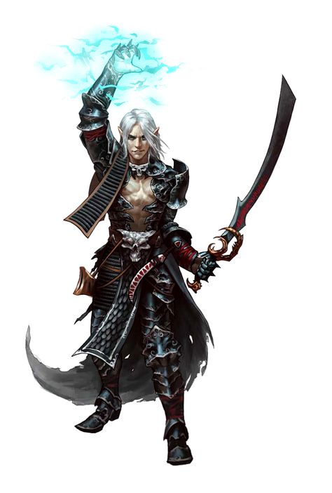 Male Half-Elf Shocking Grasp Magus - Pathfinder PFRPG DND D&D d20 fantasy Shadar Kai, Warlock Dnd, Magic Armor, Battle Mage, Female Gnome, Dnd Elves, Half Elf, Elf Characters, Pathfinder Character