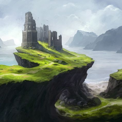 Abandoned Castle Art, Fantasy Abandoned Castle, Abandoned Castle Fantasy Art, Castle Environment, Illustration Landscape, Forgotten Places, Landscape Concept, Fantasy City, Fantasy Castle