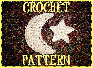 Ravelry: EYESEYEcreations on Etsy - patterns Crochet Crescent Moon, Appliques Au Crochet, Crochet Puff Flower, Ravelry Crochet, Crochet Embellishments, Crochet Stars, Crochet Flower Patterns, Crochet Applique, Applique Patterns