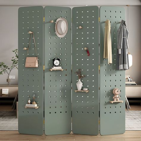 Freestanding Pegboard, Pegboard Room, Wooden Pegboard, Closet Room Organizer, Folding Room Divider, Bedroom Organization Storage, Folding Room Dividers, Room Divider Screen, Divider Screen