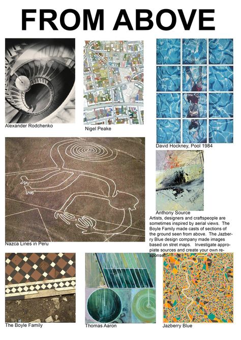 From Above sheet Alexander Rodchenko, Nazca Lines, Year 8, David Hockney, Gcse Art, Blue Design, Aerial View, Design Company, Boundaries