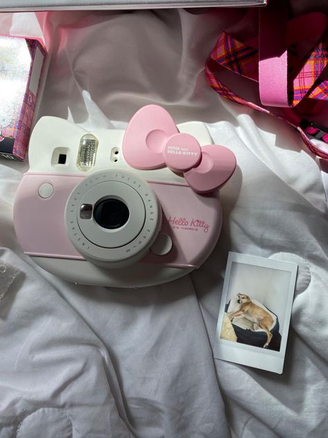 Polaroid Camera Aesthetic, Hello Kitty Polaroid, Hello Kitty Instax, Hello Kitty Camera, Instax Camera, Camera Aesthetic, Cute Camera, Polaroid Camera, Instax Mini