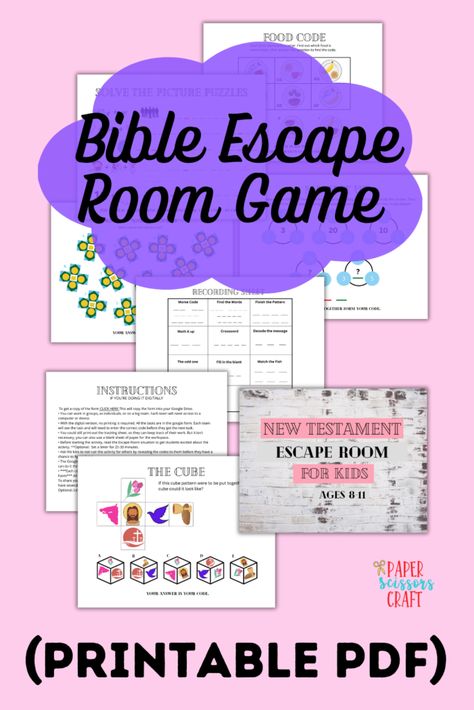 "Dive into an immersive biblical adventure with our Digital Bible Escape Room Printable! 📖✨ Engage your mind and spirit as you solve puzzles, unlock mysteries, and embark on a virtual journey through scripture. Perfect for solo reflection or group exploration, this downloadable escape room adds a creative twist to your Bible study experience. Discover the joy of combining faith and fun – download now and embark on an exciting quest with a spiritual twist! 🕵️‍♂️🔓 Group Puzzle Games, Easter Escape Room For Teens, Easter Escape Room For Kids Free, Easter Escape Room For Kids, Free Bible Escape Room Printable, Christian Escape Room Ideas, Bible Escape Room Ideas, Easter Escape Room Ideas, Sunday School Games For Teens