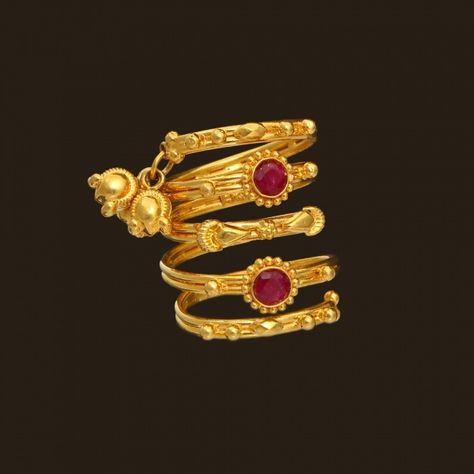 Ruby Spiral Ring (152A688) | Vummidi Bangaru Jewellers Vummidi Bangaru Jewellers, Indian Wedding Jewelry Sets, Gold Earrings Models, Gold Jewelry Simple Necklace, Beautiful Gold Necklaces, Gold Mangalsutra Designs, Silver Jewellery Indian, Spiral Ring, Antique Jewelry Indian