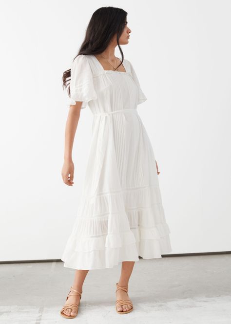 Classy Dresses Short, Summer Modest Dresses, White Dress Casual, Midi White Dress, Savannah Beach, Looks Hippie, Flowy Midi Dress, White Midi, Party Dress Short