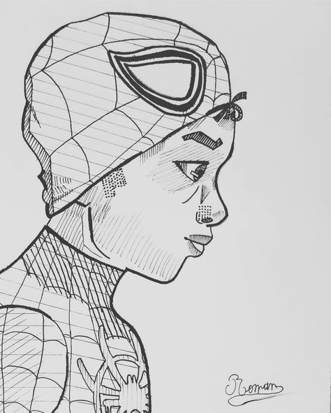 Miles Morales Drawing Pencil, Miles Spiderman Drawing, Miles Morales Sketch Pencil, Miles Morales Drawing Sketches, Kpop Line Art Drawing, Miles Morales Drawing, Batman Coloring, Hippie Drawing, Spiderman Black