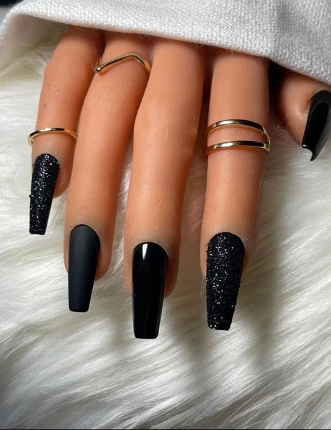 Sugar Nails, Black Acrylic Nails, Black Nail Designs, Prom Nails, Nail Sizes, French Tip Nails, Matte Nails, Black Nails, Glue On Nails