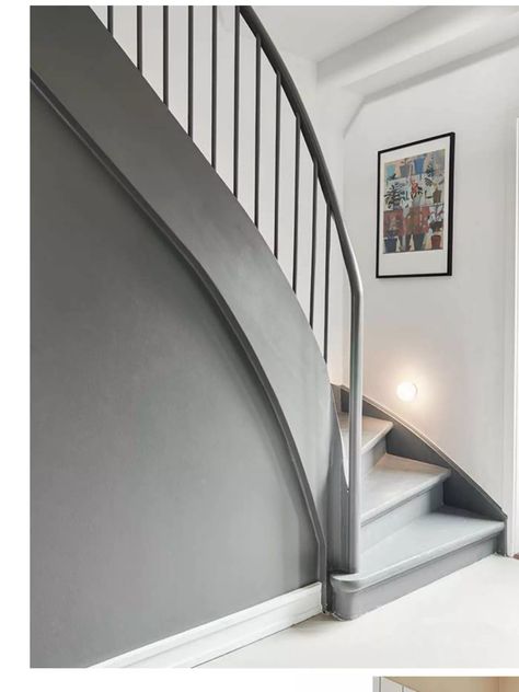 Stairs Colours, Painted Staircases, Building Stairs, Hallway Inspiration, Staircase Decor, Painted Stairs, Stair Decor, Row House, Minimalism Interior