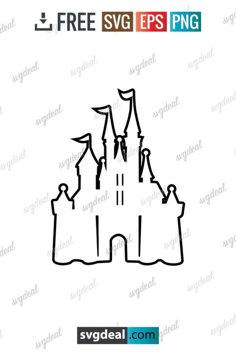 Disney Castle Outline, Disney Family Vacation Svg, Castle Outline, Disney World Castle, Castle Svg, Castle Tattoo, Types Of Graphic Design, Free Svg Files For Cricut, Svg Ideas