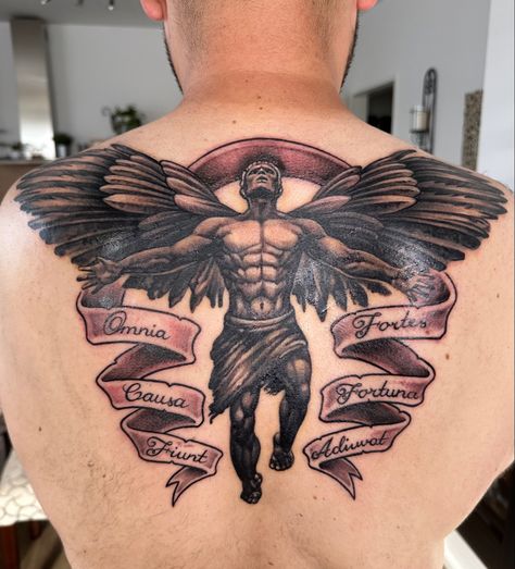 Omnia Causa Fiunt - Fortes Fortuna Adiuvat Angel Tattoo Back, Fortes Fortuna Adiuvat, Tattoo Back, Angel Tattoo, Back Tattoo, Angel, Tattoos