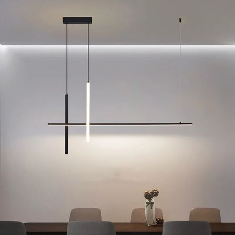 60.55US $ 65% OFF|Modern Black Chandelier Dining Room | Modern Dining Table Minimalist Lights - Modern - Aliexpress Salon Lighting Ideas, Minimalist Kitchen Lighting, Silicone Lamp, Linear Pendant Lighting, Minimalist Chandelier, Hanging Lights Kitchen, Table Dining Room, Lighting Decor, White Pendant Light