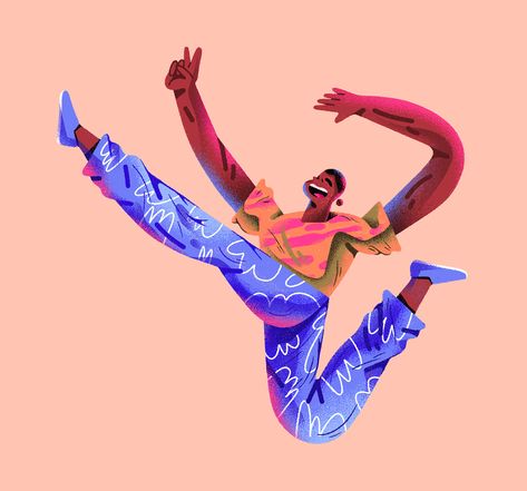 Dance Illustration, Hollywood Arts, 달력 디자인, Interesting Drawings, Motion Designer, Print Media, Character Collection, High Jump, People Illustration