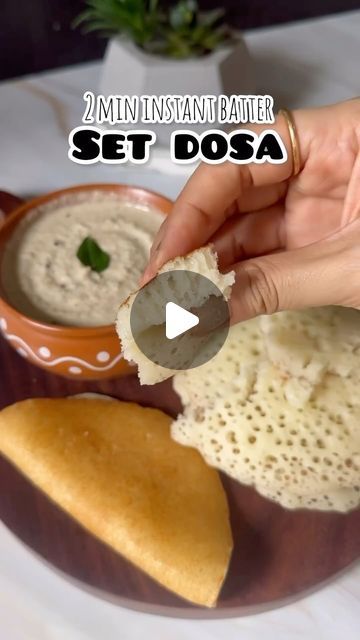 Shahin on Instagram: "Instant set dosa recipel 2 min set dosa batter| coconut chutney recipe This is one of the best breakfast option if you’re in a hurry but want something delicious breakfast meal  ✅save the recipe and try it later  In a blender jar add 1 cup suji/semolina 1 cup curd 1 tosp soaked poha 1/4th cup water Blend it into a fine paste There is no need to rest this batter, you can make instant dosas out of it by adding 1 tsp baking soda or 1 tbsp fruit salt  Coconut chutney:  2 tbsp peanuts 2 tbsp roasted chana dal 1/2 cup fresh coconut 1 inch ginger 2 green chillies Grind into a fine paste by adding water  Now to make a tadka  In a tadka pan add some oil and crackle some mustard and cumin seeds along with some curry leaves Now add this tadka on chutney and mix it well  And cook Instant Dosa Batter Recipe, Poha Dosa Recipe, Suji Dosa Recipe, Morning Breakfast Recipes Indian, Suji Breakfast Recipes, Instant Breakfast Recipes Indian Veg, Poha Recipe Breakfast Indian, Morning Breakfast Indian, Coconut Chutney For Dosa