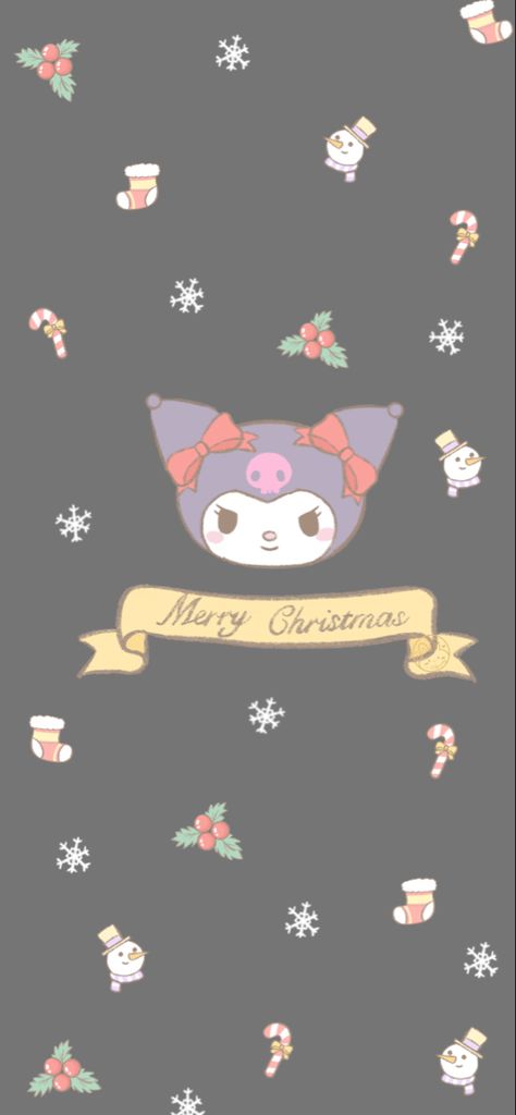 Kuromi Christmas Wallpaper Iphone, Kuromi Wallpaper Christmas, Christmas Kuromi Wallpaper, Kuromi Christmas Wallpaper, Kuromi Christmas, Desktop Wallpaper Summer, Christmas Phone Backgrounds, Wallpaper Sanrio, Christmas Lockscreen