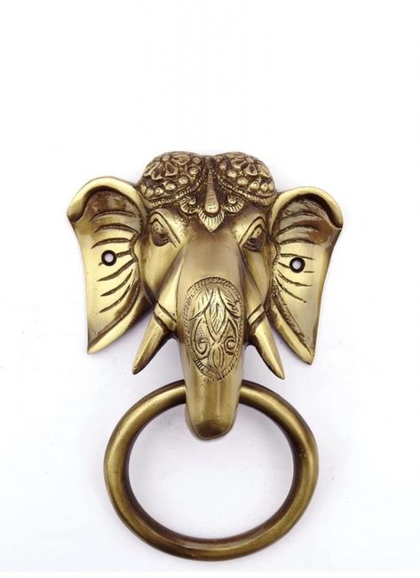 Main Door Handle, Door Knobs And Knockers, Brass Elephant, Door Handle Design, Indian Doors, Brass Door Knocker, Brass Door Handles, Main Door Design, Furniture Design Living Room