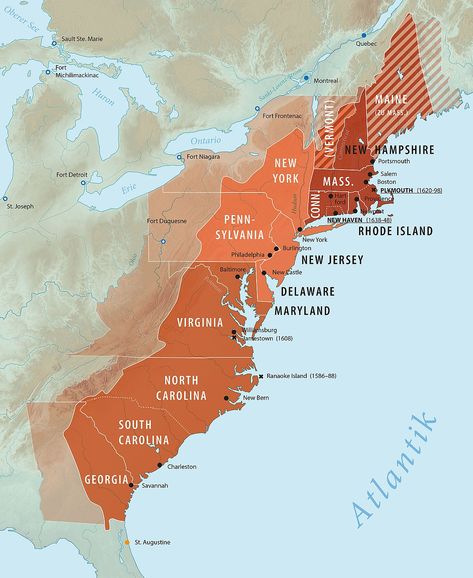 13 Colonies Map, Southern Colonies, New Castle Delaware, Massachusetts Bay Colony, Plymouth Colony, Thirteen Colonies, 13 Colonies, Maps For Kids, Colonial America