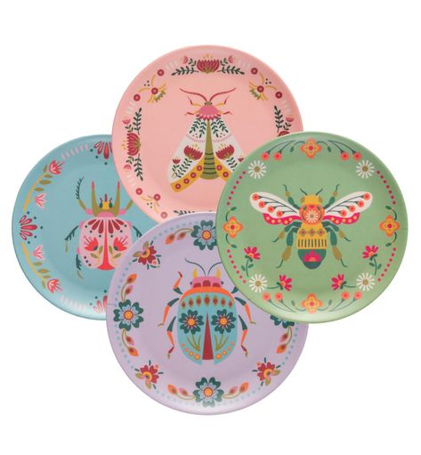 PRICES MAY VARY. Elevate your home and kitchen décor with Melamine Plates. These adorable and durable plates are the perfect addition to your dining experience, adding a touch of charm to every meal. Make a statement with your table settings while enjoying the convenience and whimsy of Melamine Plates. PERFECTLY SIZED: Approx. 7.75"D KARMA: We offer stunning and functional gifts and décor with unique, thoughtful designs and positive sentiments. Choose from our exclusive and expansive line of bag Plates For Wall Decor, Cute Plate And Bowl Set, Vintage Kitchen Dishes, Whimsy Home, Plate Designs Ideas, Cute Dishware, Dopamine Kitchen, Kitchen Dishes Sets, Funky Decorations