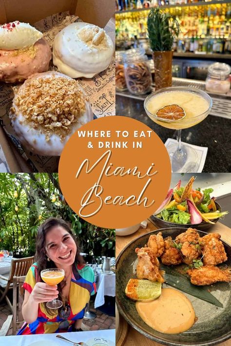 The Best Spots to Eat in Miami (& Drink!) | Best places to eat in South Beach or Miami Beach area. While Miami's glitz & beaches get all the hype, the food scene great! Based my long weekend stay, here are some of the best spots, including donuts in Wynnwood Arts, coffee & lunch spots, and some amazing restaurants for dinner. Foodie guide for Miami! #miami #southbeach #foodie Best Places To Eat In Miami, Miami Food Guide, Breakfast Miami, Food In Miami, Miami Beach Restaurants, Amazing Restaurants, Planning Trips, Miami Food, Travel Florida