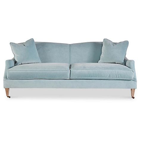 Furniture | One Kings Lane Light Blue Sofa Living Room, Light Blue Couches, Light Blue Sofa, Blue Sofa Living, Blue Velvet Couch, Velvet Sofa Living Room, Blue Velvet Sofa, Luxury Furniture Living Room, Blue Couches