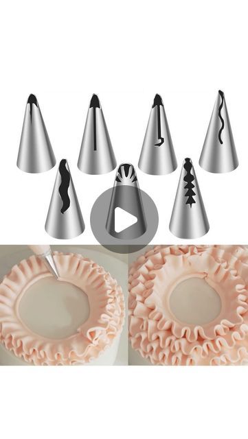 Cake Ruffles Tutorial, Piping Tips For Vintage Cake, Ruffle Piping Tips, Vintage Cake Piping Tips, Vintage Cake Piping, Ruffle Cake Tutorial, Buttercream Ruffle Cake, Buttercream Ruffles, Russian Piping Tips