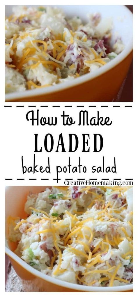 Baked Potato Salad Recipe, Potato Salad Recipes, Cantaloupe Recipes, Loaded Baked Potato Salad, Potato Salad Recipe Easy, Baked Potato Salad, Easy Potato Salad, Loaded Baked Potato, Potato Salad Recipe