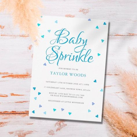 $2.92 | Modern Blue Love Hearts Baby Boy Sprinkle / Shower #pretty cute blue love hearts, baby sprinkle, gender reveal, couples shower, baby boy blue, new parents mum dad, new baby announcement, stylish modern, pregnancy, baby boy shower Sprinkle Gender Reveal, Baby Boy Sprinkle, Baby Boy Invitations, Blue Baby Shower Invitations, Sprinkle Shower, Stylish Text, Couples Shower Invitations, Wedding Invitation Video, Baby Shower Supplies