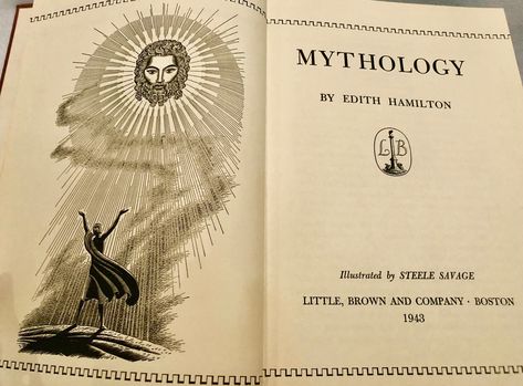 Rare Vintage 'Mythology' Edith Hamilton, Illustrated by Steele Savage, Copyright 1940, Third Printing 1943, Little,Brown & Company, Boston Vintage Literature, Edith Hamilton Mythology, Werewolf Illustration Vintage, Vintage Fossil Illustration, Greek Mythology Picture Books, 1930s Magazine Illustrations, Ancient Mythology, World Literature, Bestselling Books