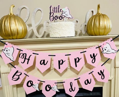 Rory Birthday, Happy Boo Day, Ghost Banner, Spooky One Birthday, Halloween First Birthday, Halloween 1st Birthdays, Halloween Themed Birthday Party, Spooky One, Ghost Girl