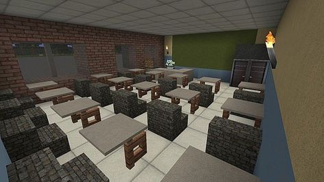 Minecraft School Interior, Minecraft Dimensions, Minecraft School Ideas, Minecraft Homes, Minecraft Rooms, Minecraft School, Minecraft City Buildings, Minecraft Mansion, Minecraft Interior