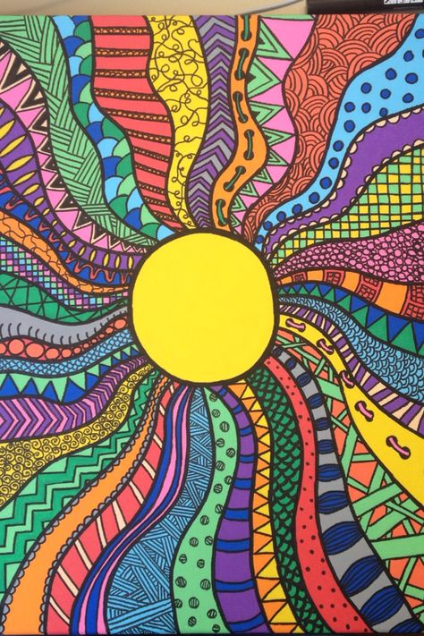 Zentangle sun Zentangle Mandala, Tumblr Drawings, Mandala Art, Art Poster, Digital Artwork, Art Work, Printable Art, Wall Decor, Sun