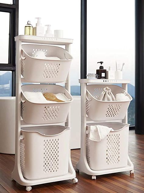 Bretoes Laundry Basket Bathroom Multi-layer Clothes Storage Basket Household Bathroom Simple Storage Shelf Kitchen Shelf Fruit Stand : Amazon.ca: Home Functional Laundry Room, Makeup Toys, Laundry Cart, Environment Protection, Laundry Basket Organization, Dirty Clothes Storage, Laundry Sorter, Salon Suites, Bathroom Storage Racks