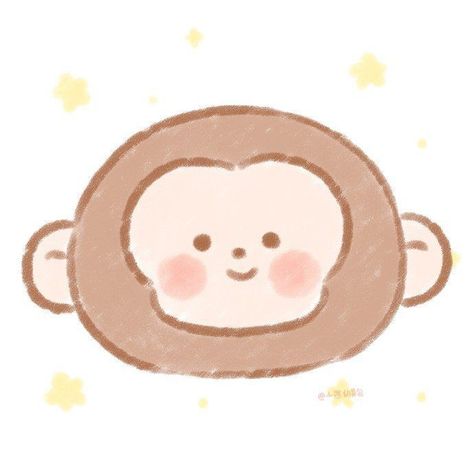 Cute Monkey Doodle, Monkey Aesthetic, Monkey Icon, Monkey Drawing, Monkey Illustration, Monkey Stickers, Aesthetic Funny, Speed Art, Monkey Art