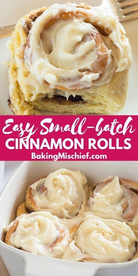 Cinnamon Rolls Homemade Easy, Small Batch Cinnamon Rolls, Homemade Cinnamon Rolls Easy, Overnight Cinnamon Rolls, Rolls Homemade, Cinnamon Roll Recipe Homemade, Recipe For 1, Small Batch Baking, Cinnamon Rolls Easy