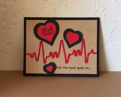 card for Bill after heart surgery - June 2019 Heart Surgery Gift Ideas, Open Heart Surgery Tattoo, Post Open Heart Surgery Gifts, Get Well Heart Surgery Cards, Heart Surgery Quotes, Heart Surgery Cards Get Well Soon, Coronary Bypass Surgery Heart, Surgery Quotes, Year Scrapbook