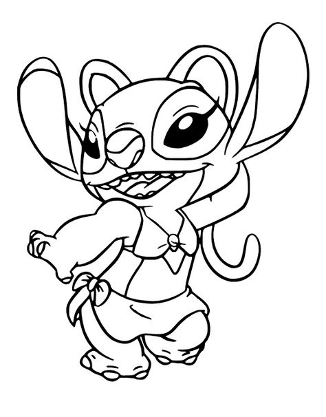 Angel from Lilo and Stitch Coloring Pages Easter Stitch, Power Rangers Coloring Pages, Stitch Coloring, Hearts Printable, Bratz Coloring, Angel Coloring Pages, Bookmark Printable, Stitch Coloring Pages, Color By Number Printable