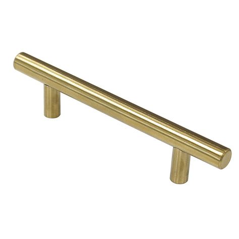 Probrico Brushed Brass Modern Kitchen Handle Pull Cabinet Drawer T Bar Knobs and Pull Handles Golden - 3-3/4" Hole Centers - 25 Pack - - Amazon.com Modern Kitchen Cabinet Pulls, Emerald Kitchen, Modern Kitchen Handles, Black Modern Kitchen, Kitchen Handle, Steel Cupboard, Pull Cabinet, Brass Cabinet Knob, Kitchen Cabinet Pulls