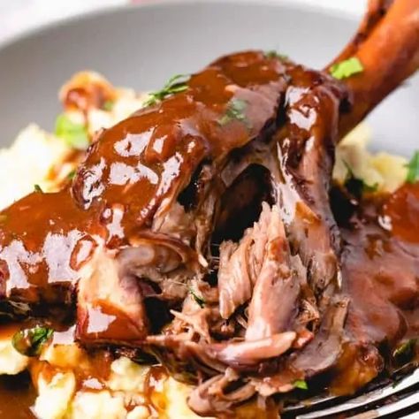 Lamb Shanks Recipe, Shanks Recipe, Potato Rolls Recipe, Lamb Shank Recipe, Ninja Cooking System Recipes, Slow Cooker Lamb, Lamb Shank, Lamb Chop Recipes, Pulled Beef