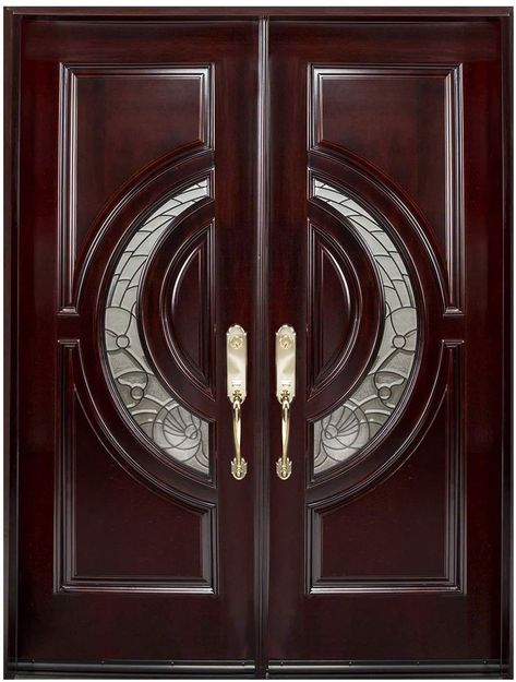 Top 40 Amazing Wooden Main Door Design Ideas - Engineering Discoveries Pintu Ganda, Wood Front Entry Doors, Double Front Entry Doors, Double Doors Exterior, Materi Bahasa Jepang, Entry Doors With Glass, Wooden Front Door Design, Wooden Main Door, Wood Entry Doors