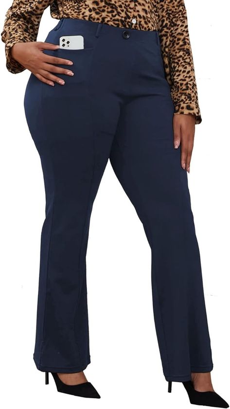 Wrinkle-Free Stretch Dress Pants Plus Size for Women Pull-on Pant Ease into Comfort Office Pant XL at Amazon Women’s Clothing store Office Pants, Pants Plus Size, Beautiful Style, Wear To Work, Stretch Dress, Pull On Pants, Amazon Women, Wrinkle Free, Dress Pants