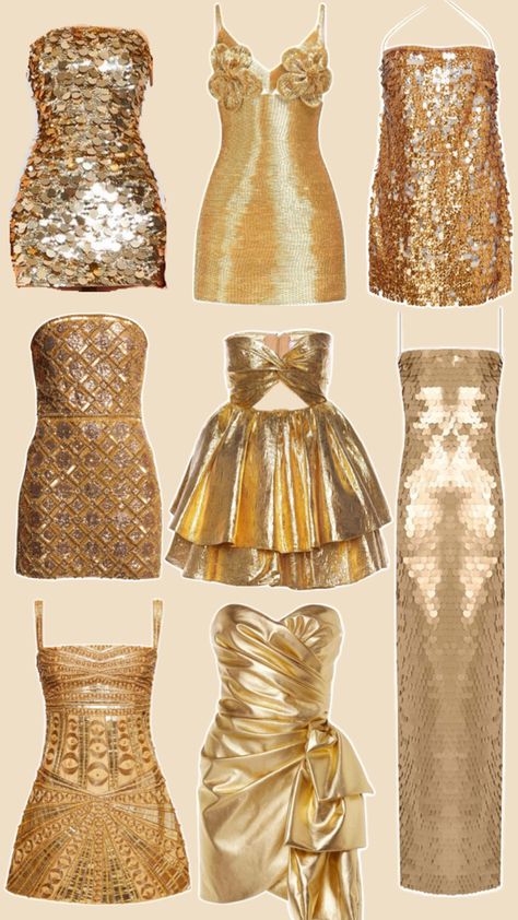 Golden Long Dress, Gold Hoco Dress, 15 Birthday Dresses, Stunning Dresses Gowns, Satin Dress Short, Gold Birthday Outfit, Unique Homecoming Dresses, Gala Outfit, Color Combos Outfit